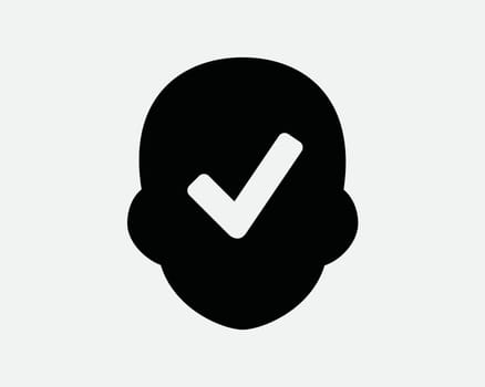 User Approved Icon. Profile Account Apporve Approval Verified Symbol. Avatar Member Verify Verification Tick Ticked Accpeted Accept Vector Clipart