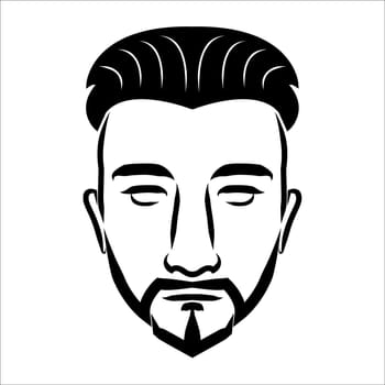 line art drawing of vintage male face. Good use for symbol, icon, avatar, tattoo, T Shirt design, logo or any design