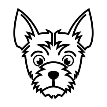 Black and white line art of terrier dog head Good use for symbol mascot icon avatar tattoo T Shirt design logo or any design