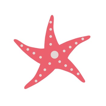 Starfish. A star living in the sea. Vector illustration. Isolated object, element on a white background.