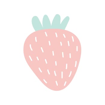 Strawberry vector icon isolated on white background, flat, cartoon style. For web design and print.