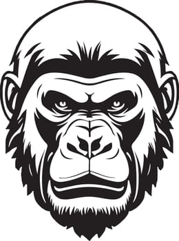 Pretty and powerful gorilla emblem art vector. Vector illustration