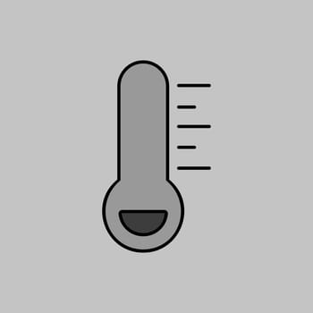 Thermometer frost cold vector grayscale icon. Meteorology sign. Graph symbol for travel, tourism and weather web site and apps design, logo, app, UI