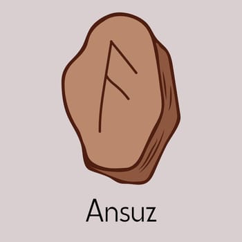 Rune Ansuz.Ancient Scandinavian runes.Runes senior futarka.Magic, ceremonies, religious symbols.Predictions and amulets