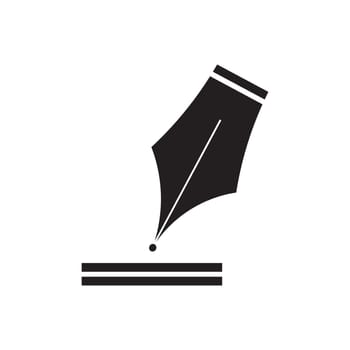 writer illustration logo vector design