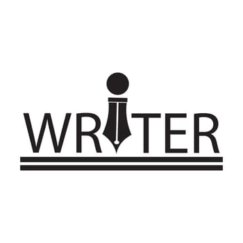writer illustration logo vector design
