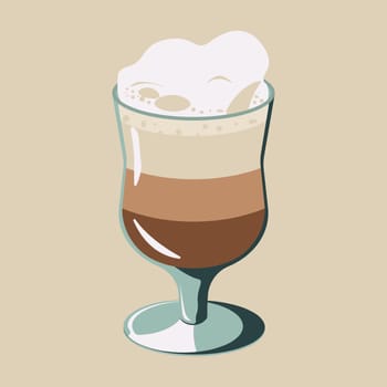 Coffee drinks latte with foam isolated vector illustration 10ESP