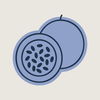 Passion fruit or maracuya vector icon. Graph symbol for food and drinks web site, apps design, mobile apps and print media, logo, UI