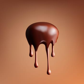 Chocolate Sauce, Ganache, Liquid Melted Chocolate Pouring On Sphere. EPS10 Vector