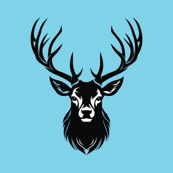 male deer head logo minimalist vector black