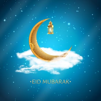 Islamic eid mubarak design greeting card , poster. Vector Illustration