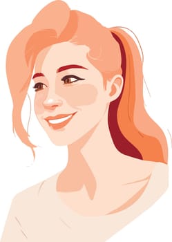 Vector portrait avatar of young pretty woman