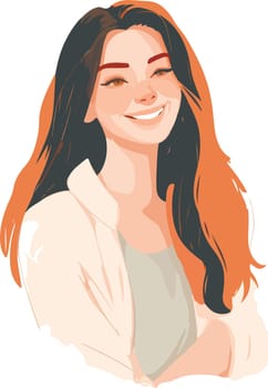 Vector portrait avatar of young pretty woman