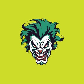 Joker face angry clown illustrations for mascot