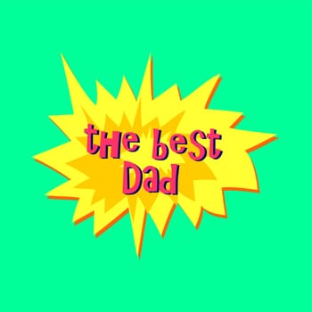 Vector Happy Fathers Day sticker, holiday banner