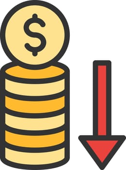 Money Loss icon vector image. Suitable for mobile application web application and print media.