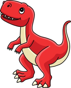 This cartoon clipart shows a Tyrannosaurus illustration.