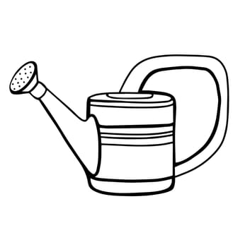 Garden watering can for watering plants.watering can for watering plants. Vector illustration in the Doodle style.
