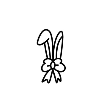 Cute rabbit ears hat. Bunny ears isolated on a white background. vector illustration in the doodle style