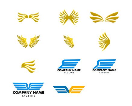 Set of Wing Logo Template Vector Icon Design