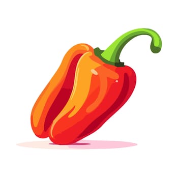 Red paprika in flat design. Sweet pepper icon on white background. Vector illustration. Generated AI
