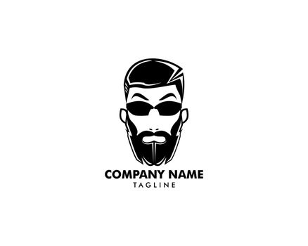 Man with a mustache and beard logo