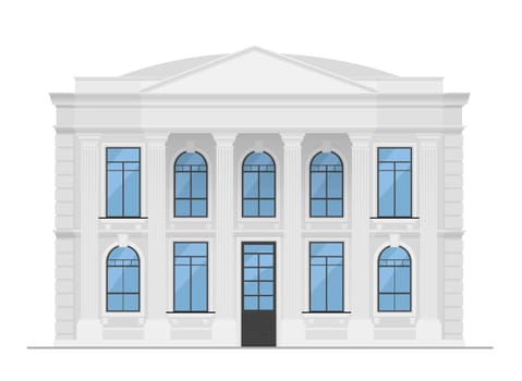 Bank building isolated vector illustration