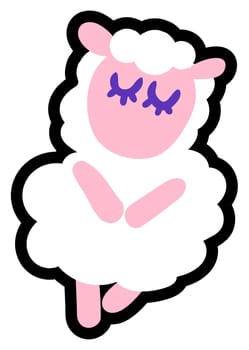 Adorable sheep, lamb flat vector illustration. Cute animal, livestock. Farming cartoon symbol
