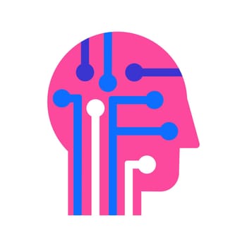 Intelligence, learning and innovation flat vector icon. Human brain power color pictogram
