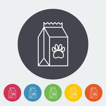 Pet food bag icon. Thin line flat vector related icon for web and mobile applications. It can be used as - logo, pictogram, icon, infographic element. Vector Illustration.