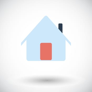 Home. Single flat icon on white background. Vector illustration.