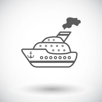 Ship. Single flat icon on white background. Vector illustration.