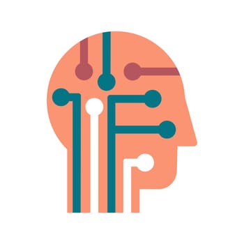 Intelligence, learning and innovation flat vector icon. Human brain power color pictogram