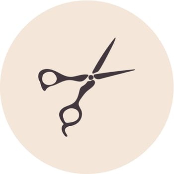 Scissors hairdresser work accessory icon vector. Equipment for making elegant hairstyle and cutting customer hair in beauty salon. Coiffure hairstylist appliance flat cartoon illustration