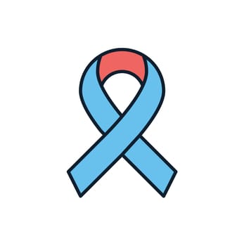 Hiv Ribbon, Cancer Concept Vector Icon. Stop AIDS. Awareness ribbon. Consciousness ribbon. Isolated on the White Background. Editable EPS file. Vector illustration