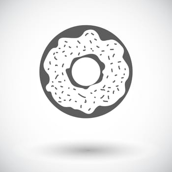 Donut. Single flat icon on white background. Vector illustration.