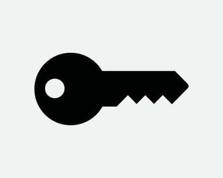 Key Shape Icon. Lock Password Secure Security Safe Safety Privacy Protection. Black White Sign Symbol Illustration Artwork Graphic Clipart EPS Vector