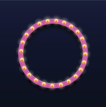 illustration of round light sign on dark background