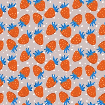 Summer strawberry seamless pattern for textile 