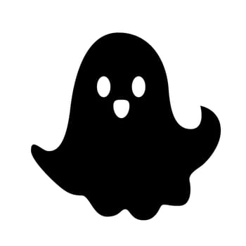 Halloween ghost, flat silhouette Vector Illustration