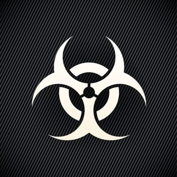 bright biohazard sign on dark textured background