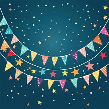 Colorful party background with flags. Vector Illustration EPS10
