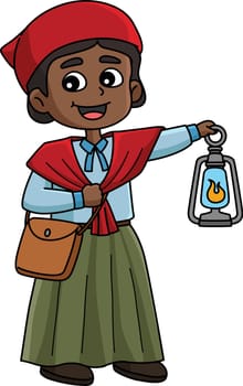 This cartoon clipart shows a Harriet Tubman illustration.