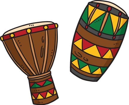This cartoon clipart shows a Djembe illustration