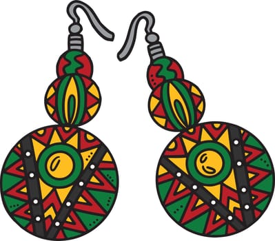 This cartoon clipart shows an Earrings illustration