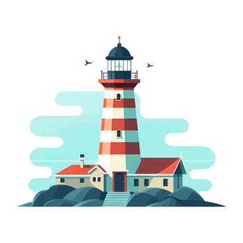 Abstract image of lighthouse. Lighthouse image isolated on white background. Vector illustration. Generated AI