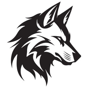 Wolf Black and White Head Minimalist Vector Tattoo Design Element. Wild Animal Mascott Illustration. Vector illustration