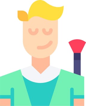 Makeup Artist Male Icon image. Suitable for mobile application.