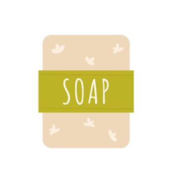 Zero waste organic soap. Eco shop products, vegan beauty care items vector illustration