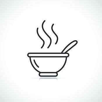soup or milk bowl thin line icon